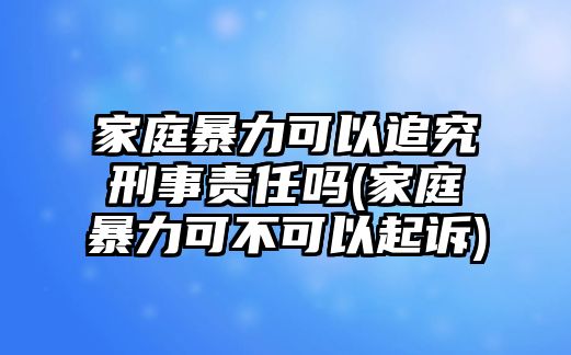 家庭暴力可以追究刑事責任嗎(家庭暴力可不可以起訴)