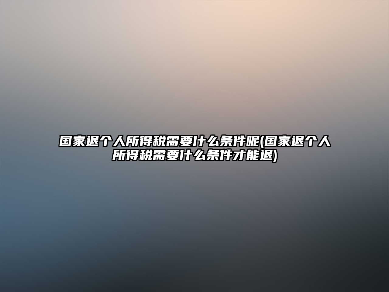 國(guó)家退個(gè)人所得稅需要什么條件呢(國(guó)家退個(gè)人所得稅需要什么條件才能退)