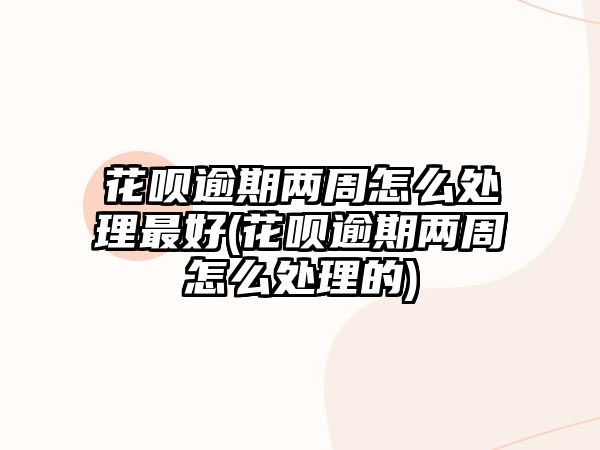 花唄逾期兩周怎么處理最好(花唄逾期兩周怎么處理的)