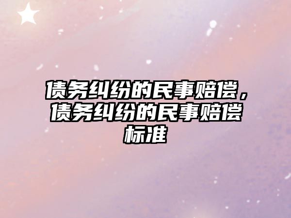 債務糾紛的民事賠償，債務糾紛的民事賠償標準