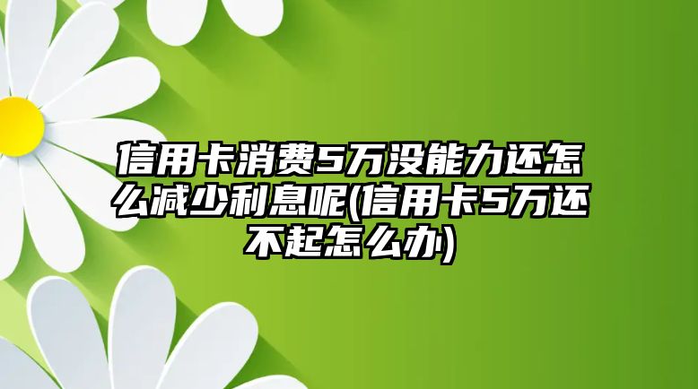 信用卡消費5萬沒能力還怎么減少利息呢(信用卡5萬還不起怎么辦)