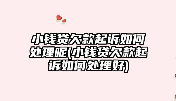 小錢貸欠款起訴如何處理呢(小錢貸欠款起訴如何處理好)