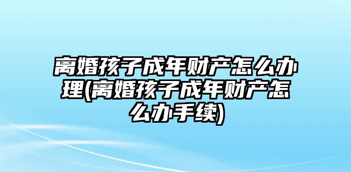 離婚孩子成年財產怎么辦理(離婚孩子成年財產怎么辦手續)