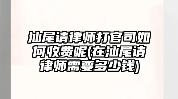 汕尾請律師打官司如何收費呢(在汕尾請律師需要多少錢)