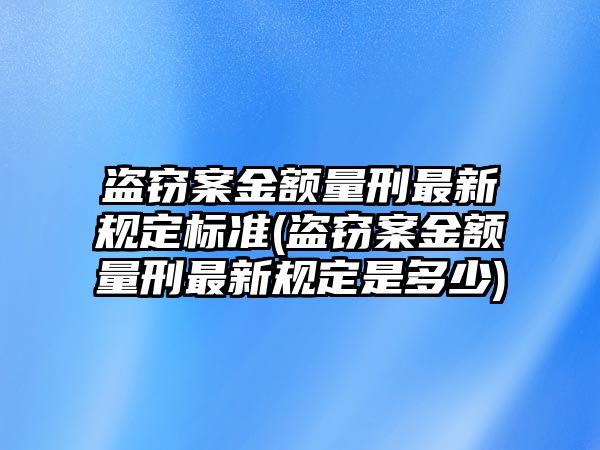 盜竊案金額量刑最新規定標準(盜竊案金額量刑最新規定是多少)