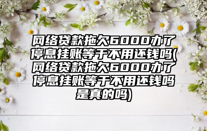 網絡貸款拖欠6000辦了停息掛賬等于不用還錢嗎(網絡貸款拖欠6000辦了停息掛賬等于不用還錢嗎是真的嗎)