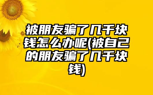 被朋友騙了幾千塊錢怎么辦呢(被自己的朋友騙了幾千塊錢)