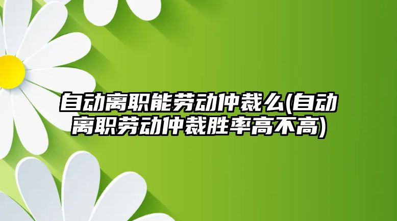 自動離職能勞動仲裁么(自動離職勞動仲裁勝率高不高)