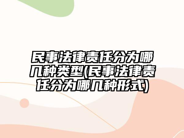 民事法律責任分為哪幾種類型(民事法律責任分為哪幾種形式)