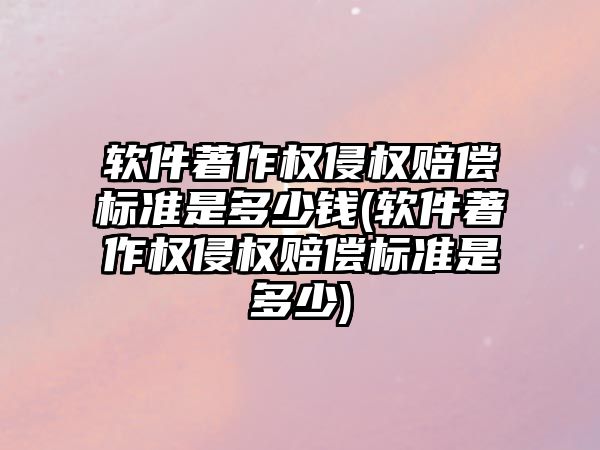 軟件著作權侵權賠償標準是多少錢(軟件著作權侵權賠償標準是多少)