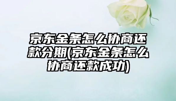 京東金條怎么協(xié)商還款分期(京東金條怎么協(xié)商還款成功)