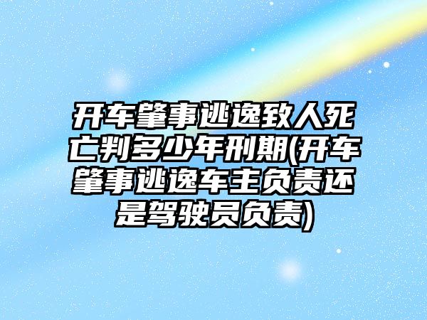 開車肇事逃逸致人死亡判多少年刑期(開車肇事逃逸車主負責還是駕駛員負責)