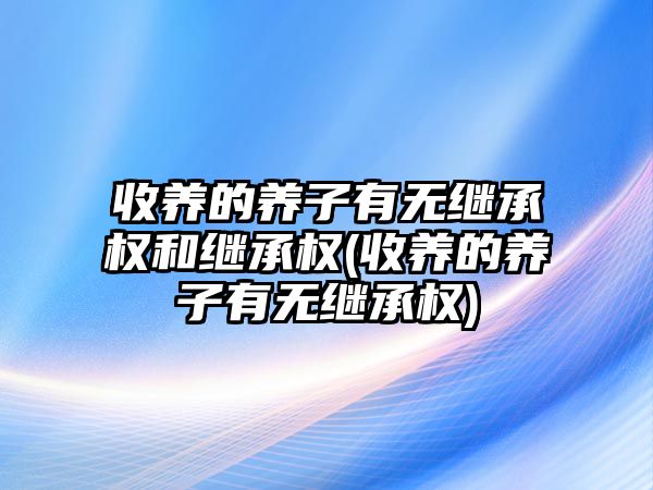 收養(yǎng)的養(yǎng)子有無(wú)繼承權(quán)和繼承權(quán)(收養(yǎng)的養(yǎng)子有無(wú)繼承權(quán))