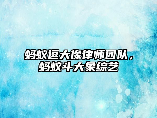 螞蟻逗大像律師團隊，螞蟻斗大象綜藝