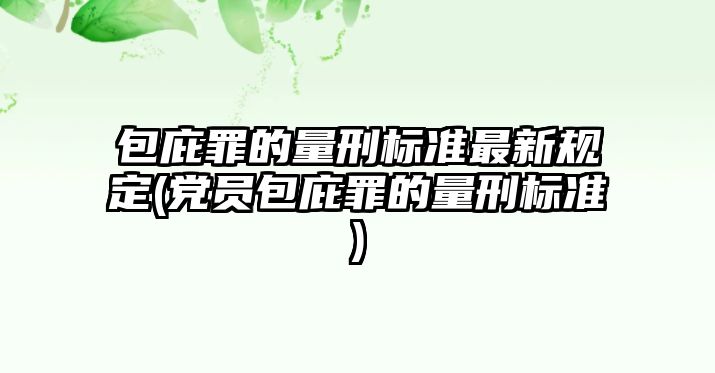 包庇罪的量刑標準最新規(guī)定(黨員包庇罪的量刑標準)