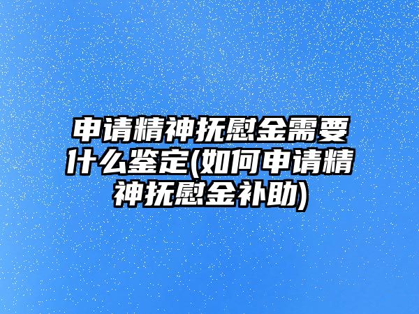 申請精神撫慰金需要什么鑒定(如何申請精神撫慰金補助)