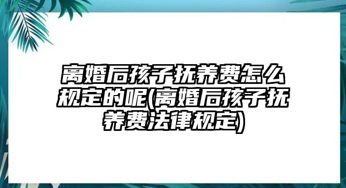 離婚后孩子撫養費怎么規定的呢(離婚后孩子撫養費法律規定)