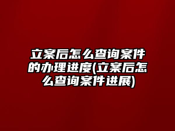 立案后怎么查詢案件的辦理進度(立案后怎么查詢案件進展)