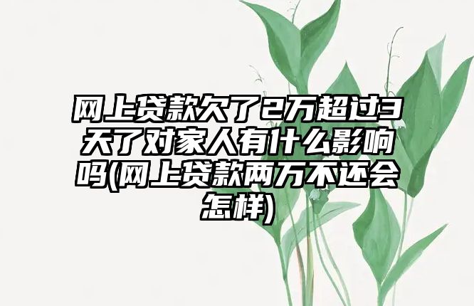 網上貸款欠了2萬超過3天了對家人有什么影響嗎(網上貸款兩萬不還會怎樣)