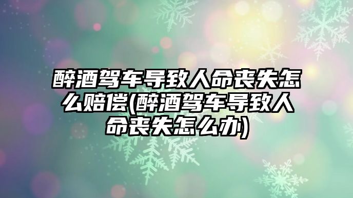 醉酒駕車導致人命喪失怎么賠償(醉酒駕車導致人命喪失怎么辦)