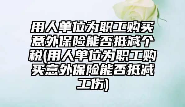 用人單位為職工購買意外保險能否抵減個稅(用人單位為職工購買意外保險能否抵減工傷)