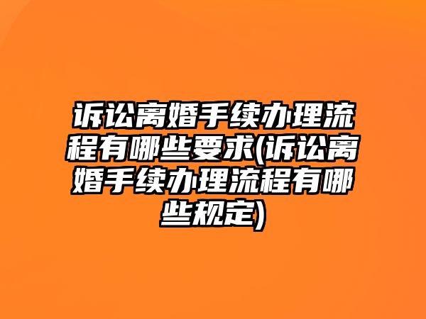 訴訟離婚手續辦理流程有哪些要求(訴訟離婚手續辦理流程有哪些規定)