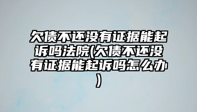 欠債不還沒有證據(jù)能起訴嗎法院(欠債不還沒有證據(jù)能起訴嗎怎么辦)