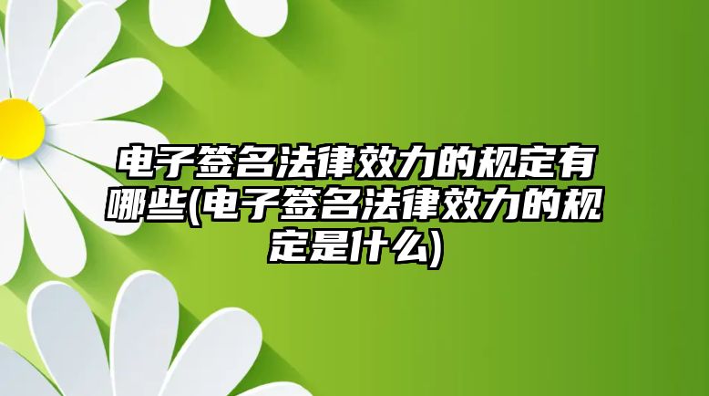 電子簽名法律效力的規(guī)定有哪些(電子簽名法律效力的規(guī)定是什么)