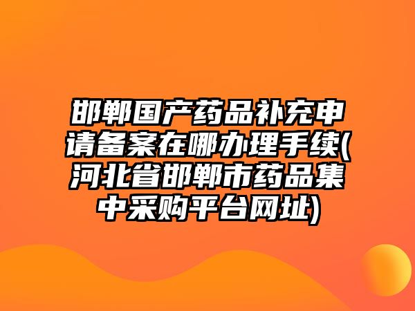 邯鄲國產藥品補充申請備案在哪辦理手續(河北省邯鄲市藥品集中采購平臺網址)