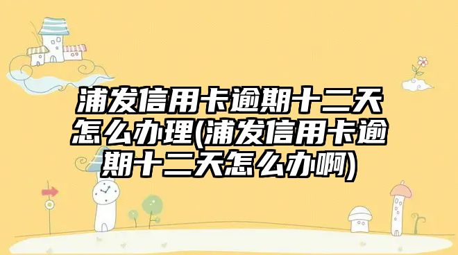 浦發信用卡逾期十二天怎么辦理(浦發信用卡逾期十二天怎么辦啊)