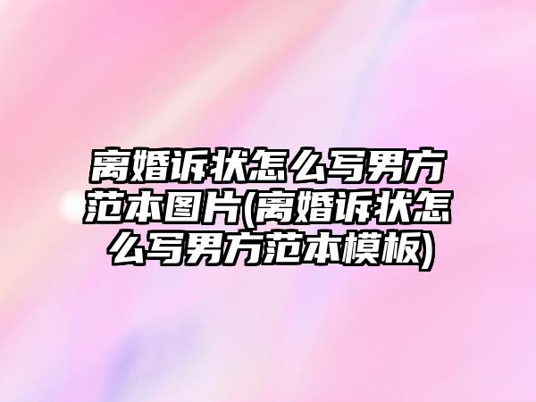 離婚訴狀怎么寫男方范本圖片(離婚訴狀怎么寫男方范本模板)