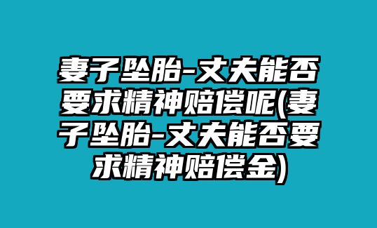 妻子墜胎-丈夫能否要求精神賠償呢(妻子墜胎-丈夫能否要求精神賠償金)