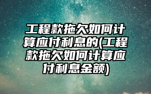 工程款拖欠如何計算應(yīng)付利息的(工程款拖欠如何計算應(yīng)付利息金額)