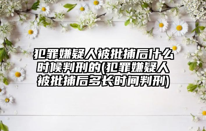 犯罪嫌疑人被批捕后什么時候判刑的(犯罪嫌疑人被批捕后多長時間判刑)