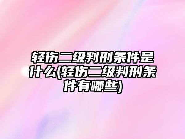 輕傷二級判刑條件是什么(輕傷二級判刑條件有哪些)