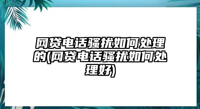 網貸電話騷擾如何處理的(網貸電話騷擾如何處理好)