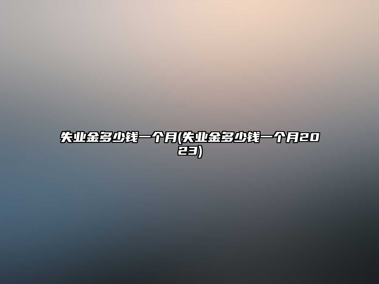 失業(yè)金多少錢一個(gè)月(失業(yè)金多少錢一個(gè)月2023)