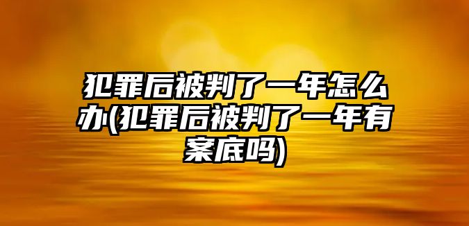 犯罪后被判了一年怎么辦(犯罪后被判了一年有案底嗎)