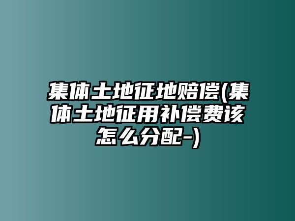 集體土地征地賠償(集體土地征用補償費該怎么分配-)