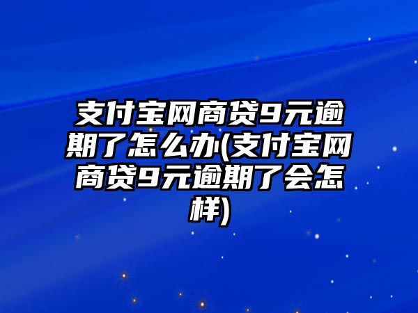 支付寶網商貸9元逾期了怎么辦(支付寶網商貸9元逾期了會怎樣)