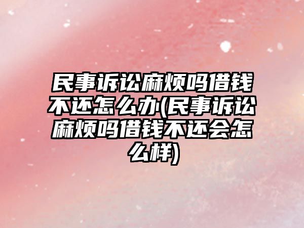 民事訴訟麻煩嗎借錢不還怎么辦(民事訴訟麻煩嗎借錢不還會怎么樣)