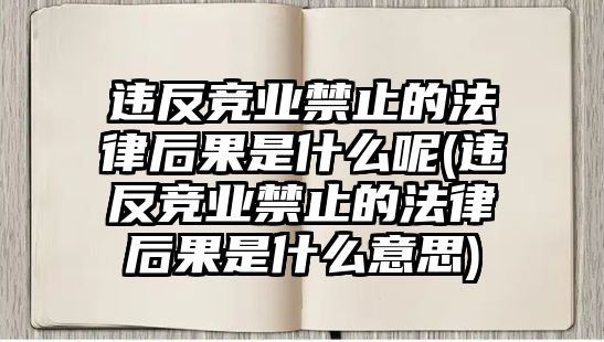 違反競業禁止的法律后果是什么呢(違反競業禁止的法律后果是什么意思)