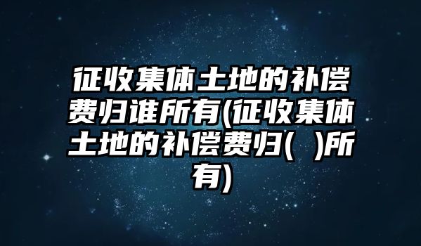 征收集體土地的補(bǔ)償費(fèi)歸誰(shuí)所有(征收集體土地的補(bǔ)償費(fèi)歸( )所有)