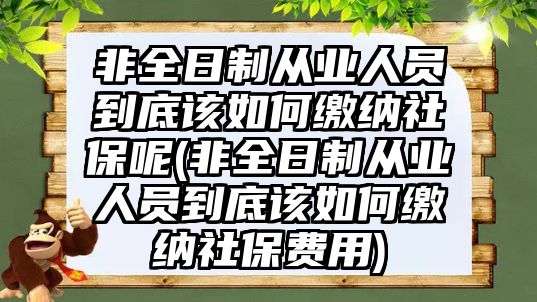 非全日制從業人員到底該如何繳納社保呢(非全日制從業人員到底該如何繳納社保費用)