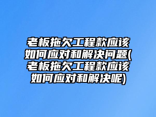 老板拖欠工程款應該如何應對和解決問題(老板拖欠工程款應該如何應對和解決呢)