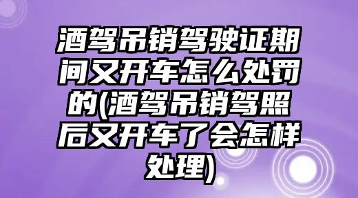 酒駕吊銷駕駛證期間又開車怎么處罰的(酒駕吊銷駕照后又開車了會(huì)怎樣處理)