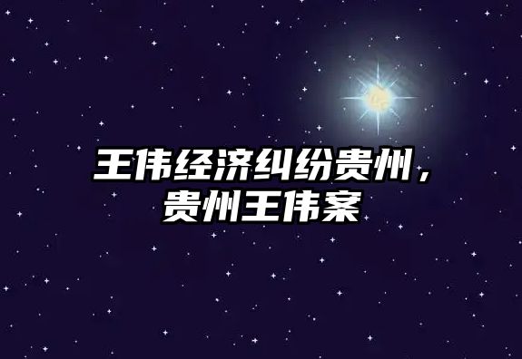 王偉經濟糾紛貴州，貴州王偉案