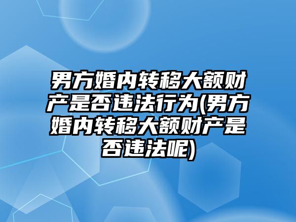 男方婚內轉移大額財產是否違法行為(男方婚內轉移大額財產是否違法呢)