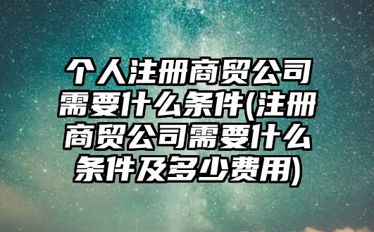 個人注冊商貿(mào)公司需要什么條件(注冊商貿(mào)公司需要什么條件及多少費用)