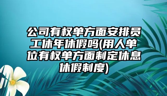 公司有權單方面安排員工休年休假嗎(用人單位有權單方面制定休息休假制度)